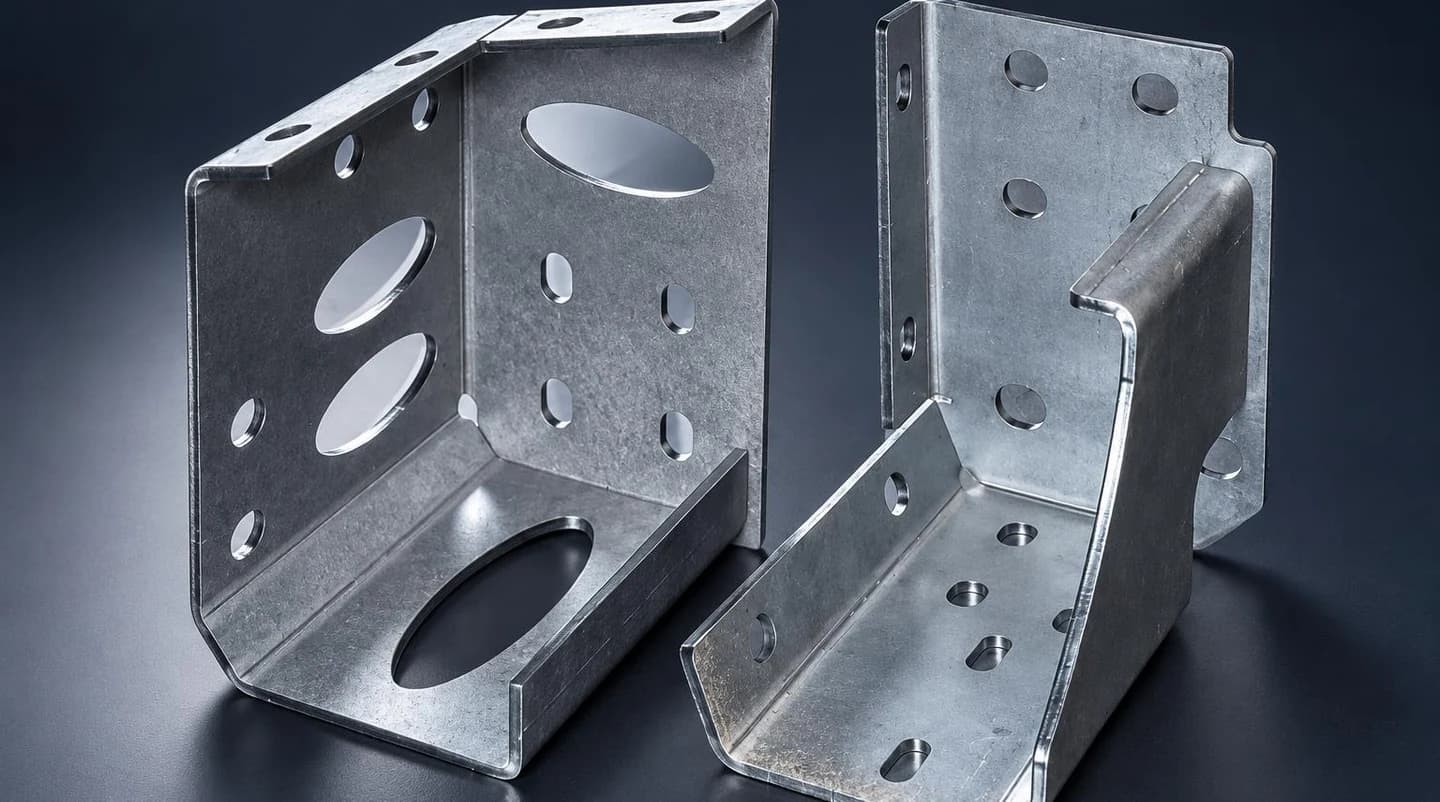 Golden Vision bent sheet metal brackets with mounting holes