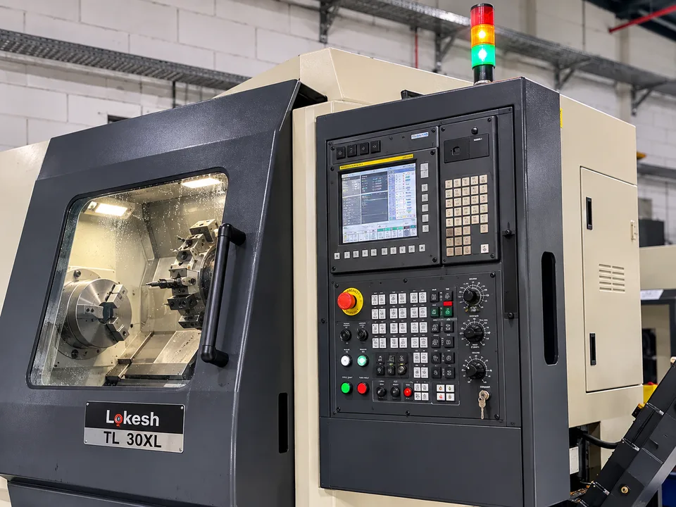 مخرطة CNC — لقطة تفصيلية