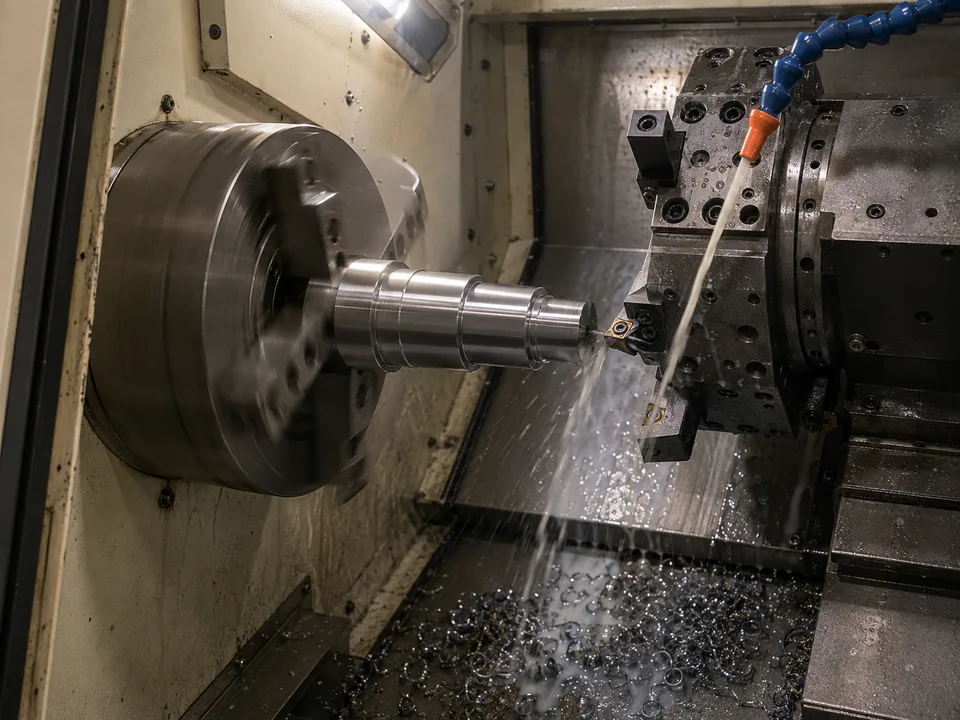 مخرطة CNC — أثناء التشغيل