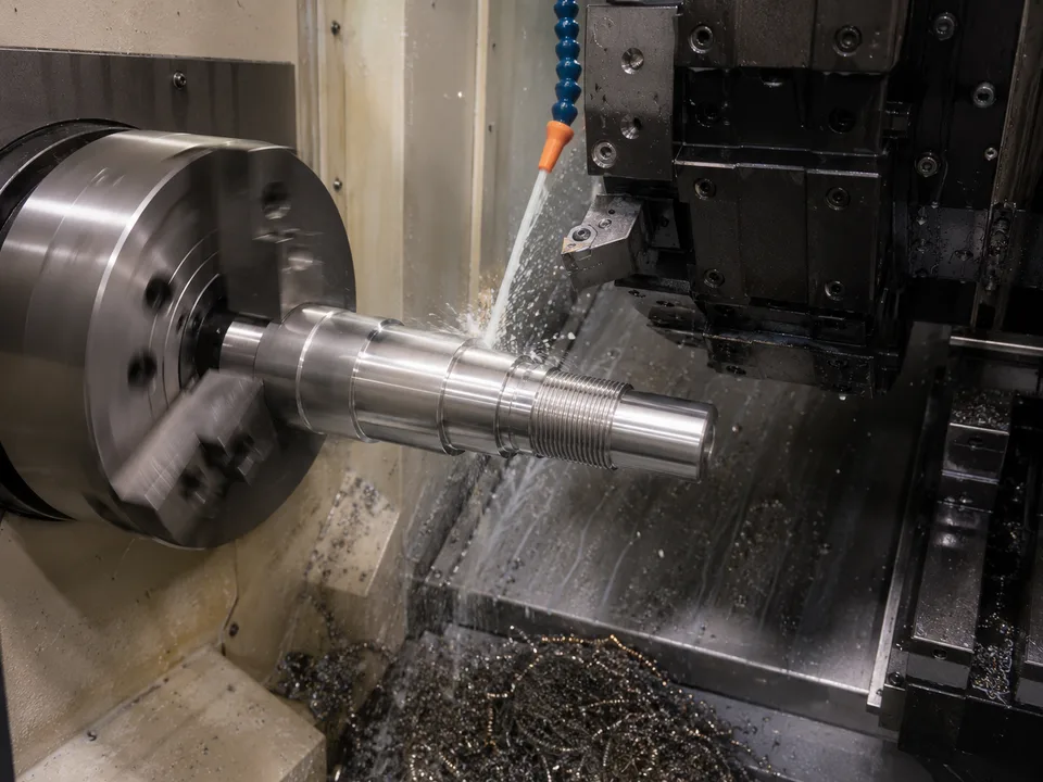CNC Lathe Machine — in operation