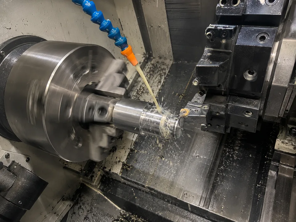 مخرطة CNC — أثناء التشغيل